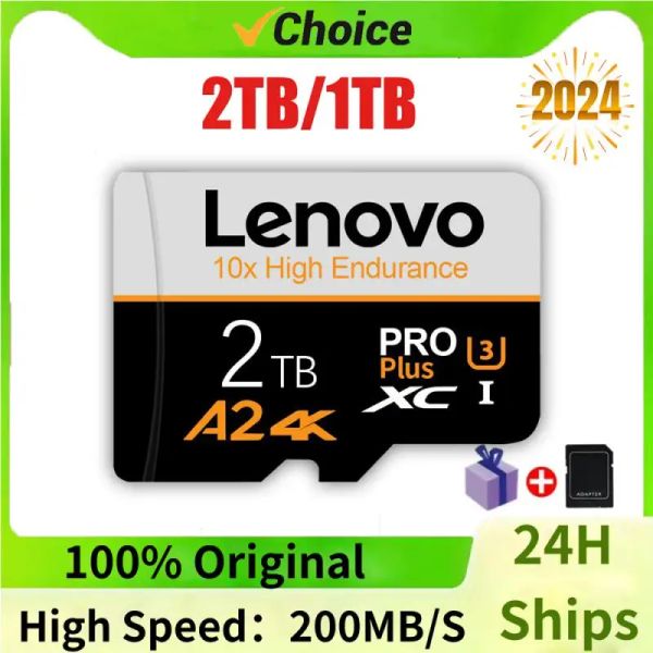 Карты Lenovo Micro TF/SD Карта памяти 2TB 1TB V30 U3 128GB 512GB SD CARD SD/TF Флэш -карта класса 10 Карта памяти для Nintendo Switch