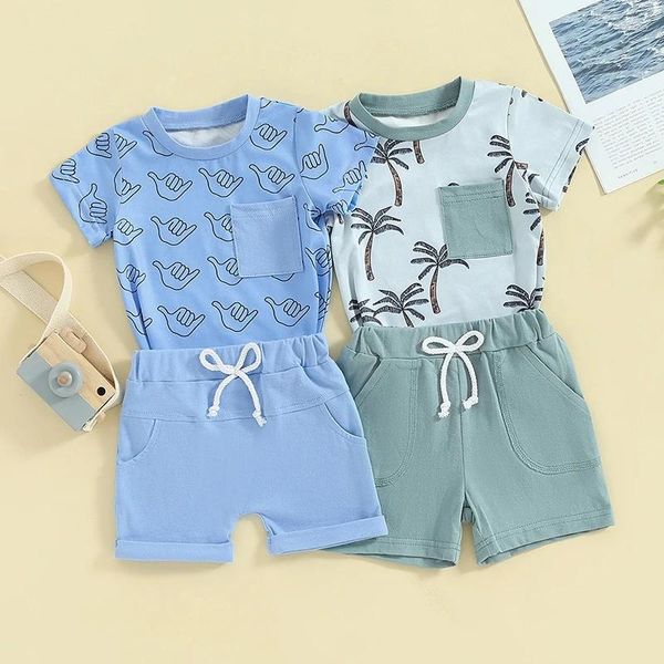 Kleidungssets 2024-01-20 Lioraitiin 2pcs Baby Boy Sommeroutfit