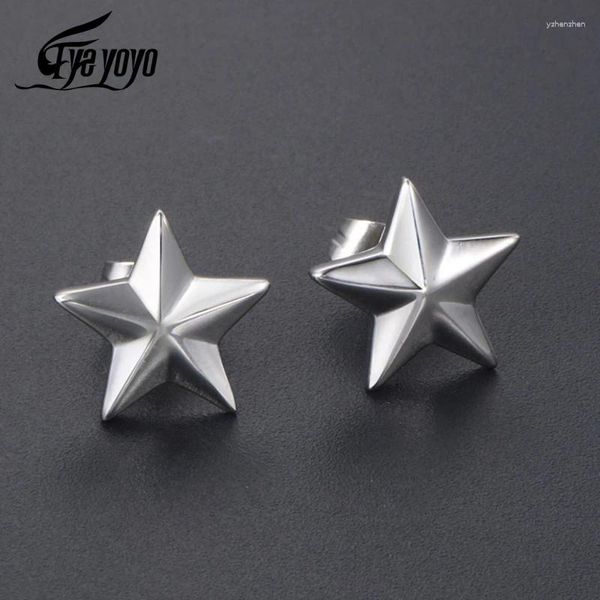 Orecchini penzolanti Eyeyoyo Fashion Personality Titanium Steel Pentagram Star Earring Tide Nen e Women