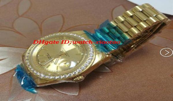 Olatch da polso di lusso da uomo in oro giallo in oro giallo grande diamante solido orologio da uomo automatico da uomo da 41 mm orologio men039s orologi di qualità superiore6437968