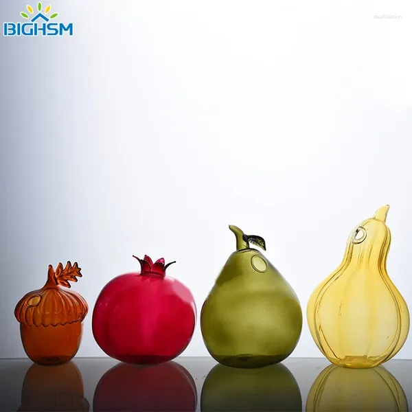 Вазы 1pc 4 стили гранат фундут -орех груша тыква форма цветочная ваза творческий милый стеклянный домашний стол