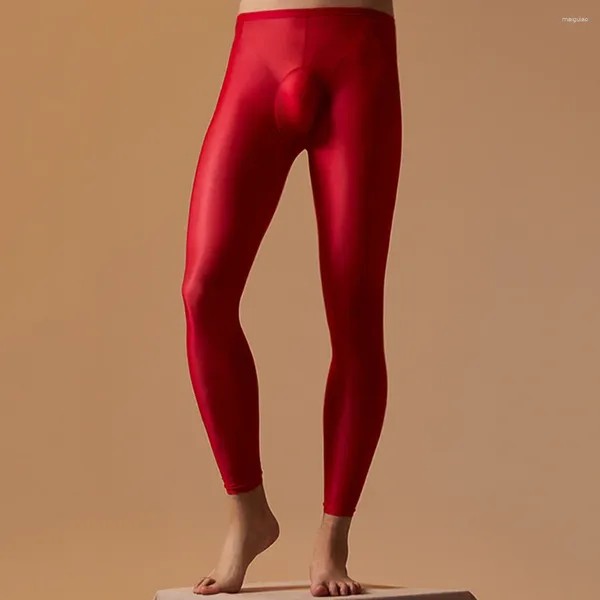 Mutandine femminili di colore solido maschile maschile tampone U-convessa pantaloni magri pantaloni biancheria intima collant a vento elastico.