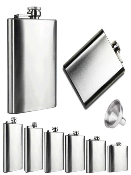 Boom Fashion 6 Größen 4oz10 Unzen Edelstahl Taschen -Hüftflask -Retro -Whiskyfläschchen -Spirituosenschraubenkappe mit Trichter in Vovotrade6246576