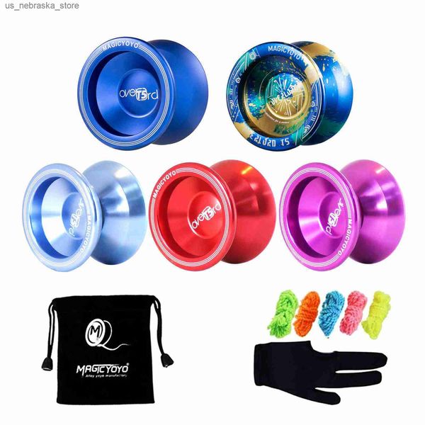 Yoyo yoyo Magic T5 Professional Alloy Aluminum Unrespsive Children Boys Toys Classic Toy 5 Strings Yo Bag Glove 220924 Q240418