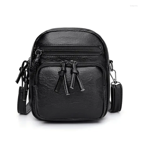 Outdoor -Taschen Vintage Crossbody Bag Frauen weiche PU Leder Schulter Multifunktion Messenger kleiner Platz