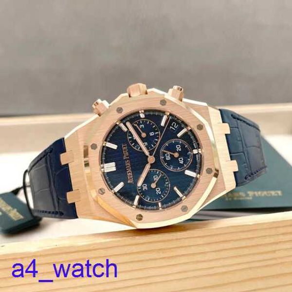 Orologio da polso Fashion AP Royal Oak Series 26240or Rose Gold Blue Blue Belt Blue Mens Fashion Leisure Business Sports Back Mechanical orologio meccanico trasparente