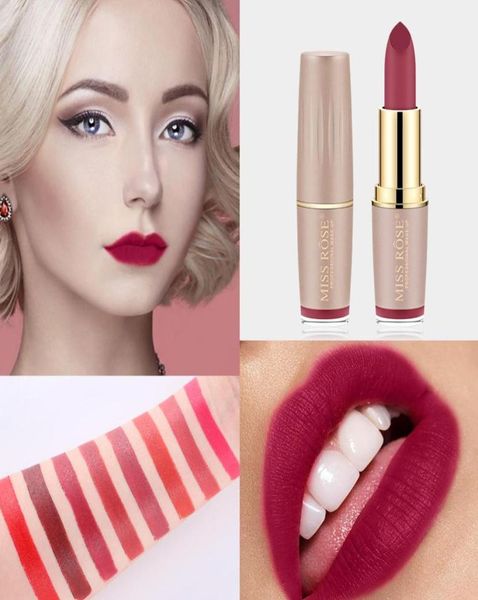 Lip gloss set rossetto set di proiettili per il trucco impermeabile Matte Miss Rose Cosmetics Products Nutrition Lancing1410301