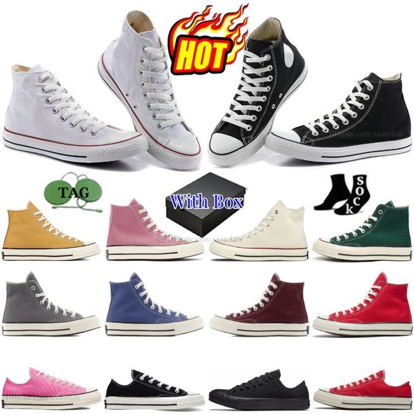 Canvas 1970'ler Ayakkabı All Star Tasarımcı Yüksek Düşük 70 Vintage Classic Sıradan Spor ayakkabılar Hi Platform Parlak Pembe Beyaz Siyah Mavi Dunescape Chucks Egret Kırmızı Mor Bordo