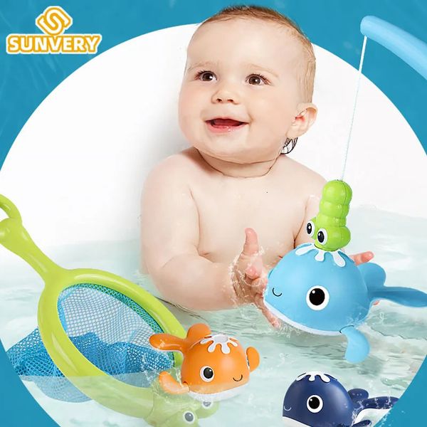 Giochi da bagno Giochi di pesca magnetica Wind-up balene per nuoto in piscina giocattolo da bagno per bambini per bambini di età 2 3 4 5 6 240403