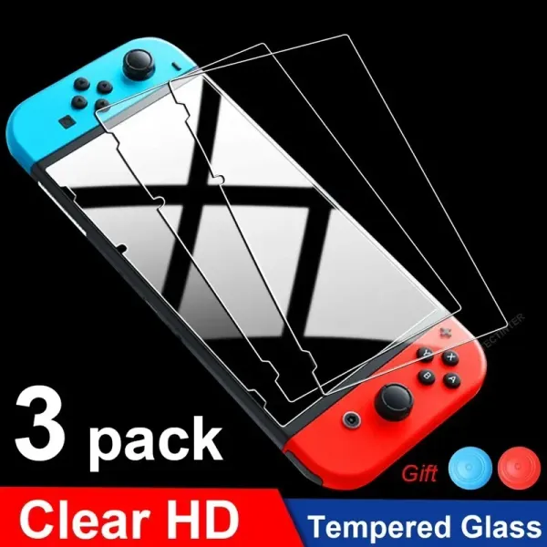 Jogadores 1/2/3pcs de vidro temperado protetor para Nintendo Switch Screen Protector Film para Switch OLED/Lite NS Acessórios de vidro