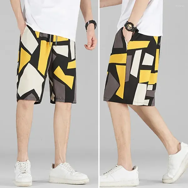 Shorts maschile uomo spiaggia sport estivo regolabile in vita con elastico lettera di core di streetwear