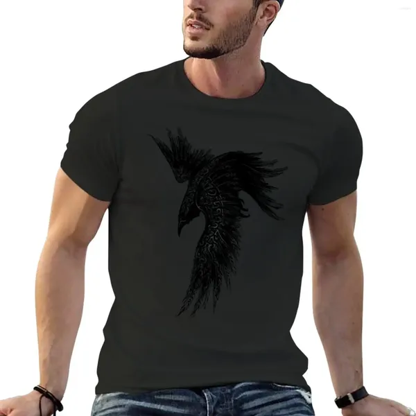 Polos masculinos Black Crow Crowt Roupas hippie Plus Tamanhos Anime Plain thirts homens