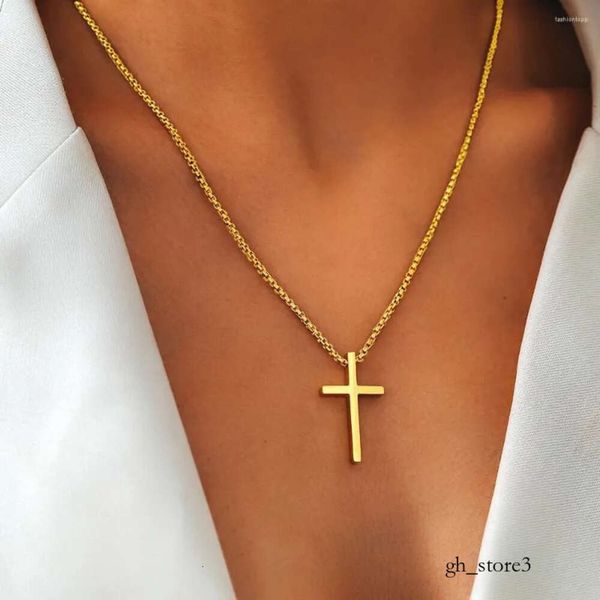 Tiffanyjewelry Halskette Anhänger Halsketten Kreuz Streetwear Grunge Y2K Anhänger Männliche Ketten Christian Choker Edelstahlkette für Frauen Tiffanyring 969