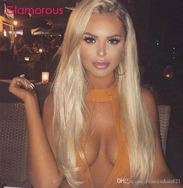 Glamouröse 613 menschliche Haarspitze Frontaler Perücken 12 14 16 18 20 22 24inchen Brasilianische Straße Blonde Haar Perücken für schwarze Frauen1748264