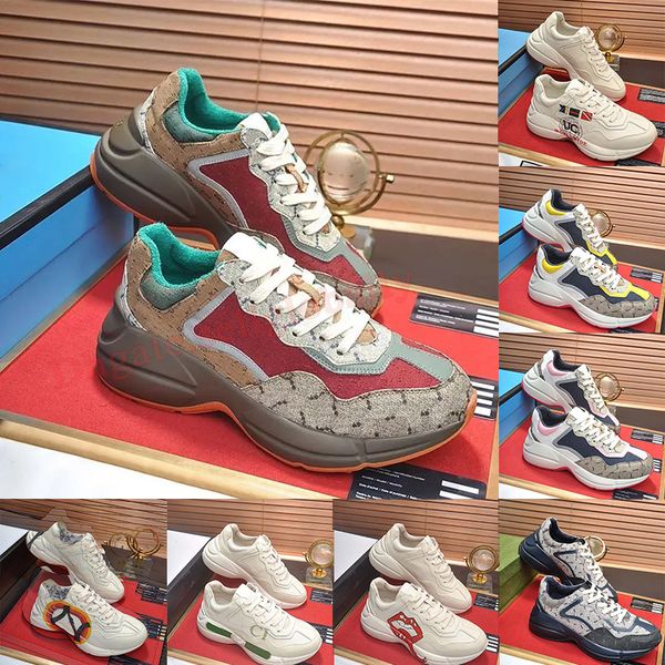 Sneaker designer scarpe casual uomini donne rhyton gvccis sneaker lady ace luxurys runner garenner moca