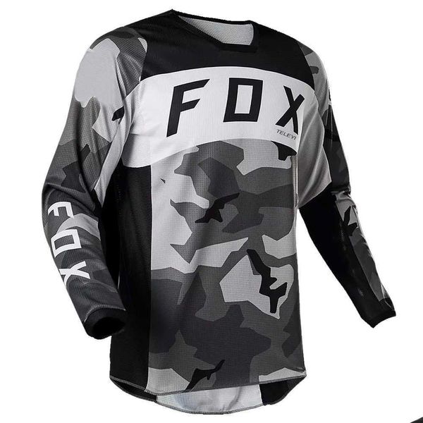 T-shirt maschile Fox Teleyi Motocross Jersey Racing Moto Abbigliamento rapido Mtb Sciprumi Dirt Bike Downhill Mountain DH DH Manica lunga ciclismo dhdjk