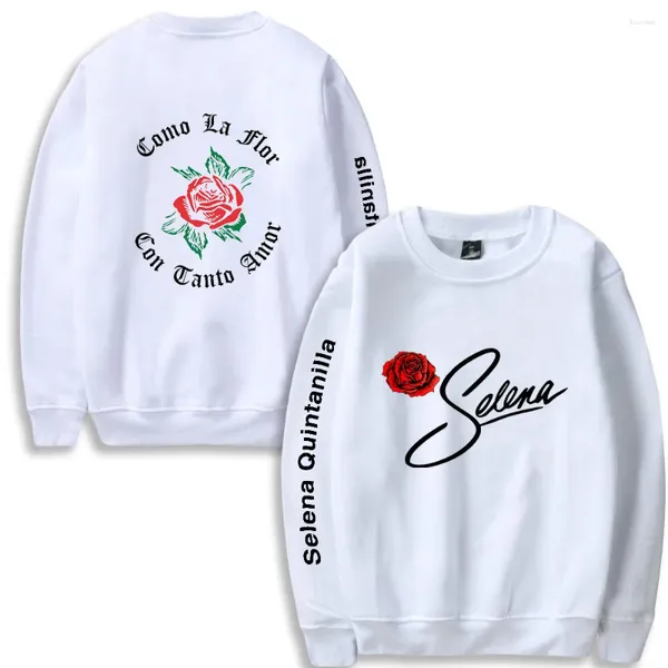 Women's Hoodies 2024 Selena Quintanilla Spring Round Neck Hoodie Text Pattern Stampato Harajuku Pure Loose Onisex Tops