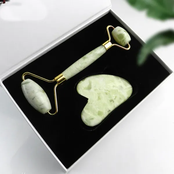 Cui Jade Stone Scraping Massager Jade Roller Set Set