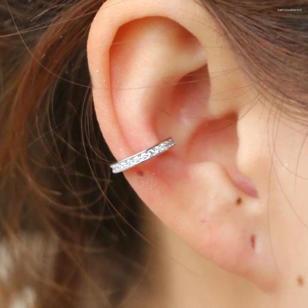 Stiftohrringe Einfache 925 Sterling Silber Manschetten Großhandel Frauen Mädchen zartes Anti -Allergie -Vermaße ohne Piercing Ohrring