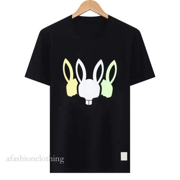 Psyco Bunny gömlek tavşanları yaz gündelik tişörtlü erkek iskelet tavşan 2024 yeni tasarım çok tarzı erkek gömlek moda tasarımcı tshirt çift Physcho Bunny 720