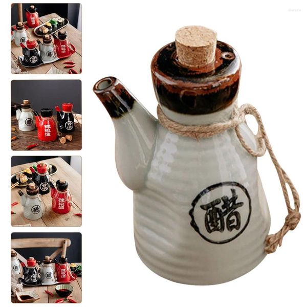 Geschirrssets japanische Keramik Mini -Gewürzflasche Öltopf Gewürz Sojasauce Essigspender Küche Vorräte