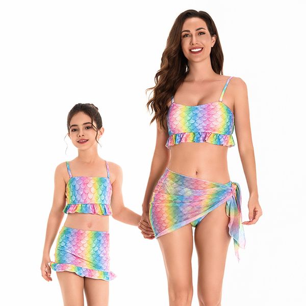 Vendita di costumi da bagno europeo e americano Female straniero Bikini genitore-bambino nuovo sexy madre e figlia bikini per bambini costumi da bagno per bambini