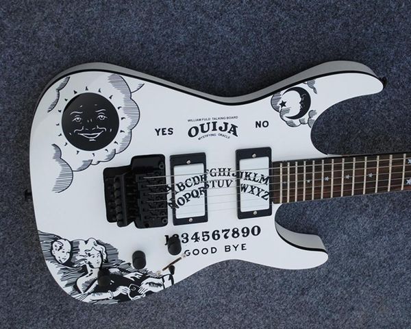 Özel WH Starmoon Klavye Elektro Gitar Aktif Pikaplar Yükseltilmiş Ahşap ve Floyd Rose Tremolo Sistemi Gitar4512435