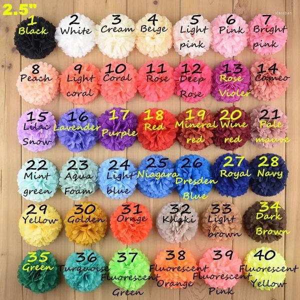 Flores decorativas 30pcs 6 cm Flor de chiffon para infantil Artesanato DIY pode escolher cores (HMF-39)