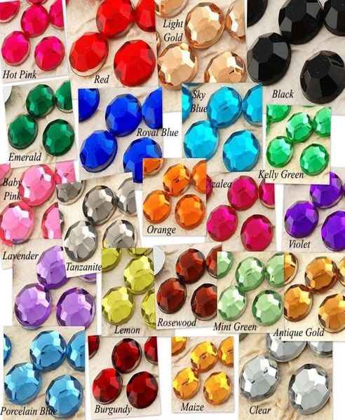 Nuove sfaccettature da 10 mm da 10 mm in resina in resina sciolte gemme di strass gemme in argento perle in cristallo piatto DEC Diy6718569