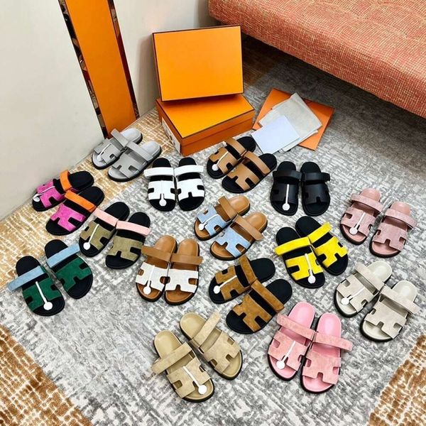 Designer -Hausschuhe Chypre Sandalen Frau Sandalen berühmte Schieberegler Flip Flops flache Sandale für Strandkalbsleder Leder natürliche Wildleder Ziegenleder schwarze Männer Luxusschuhe Kinder Kinder