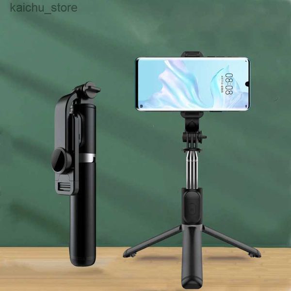 Selfie -Monopoden FGCLSY Wireless Bluetooth Selfie Stick Stativ faltbare Monopoden mit Fernauslöser Mini Exciptable 360 Rotation Phone Clip Y240418