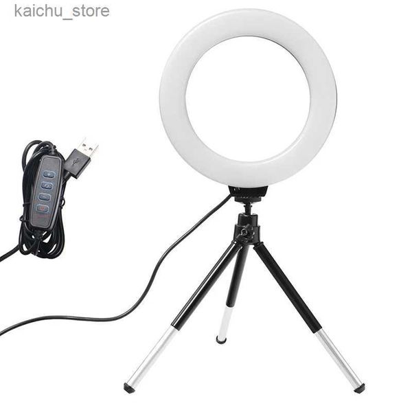 Illuminazione continua luce ad anello da 6 pollici con luce a led treppiede luce usata per la luce anello selfie fotografico y240418