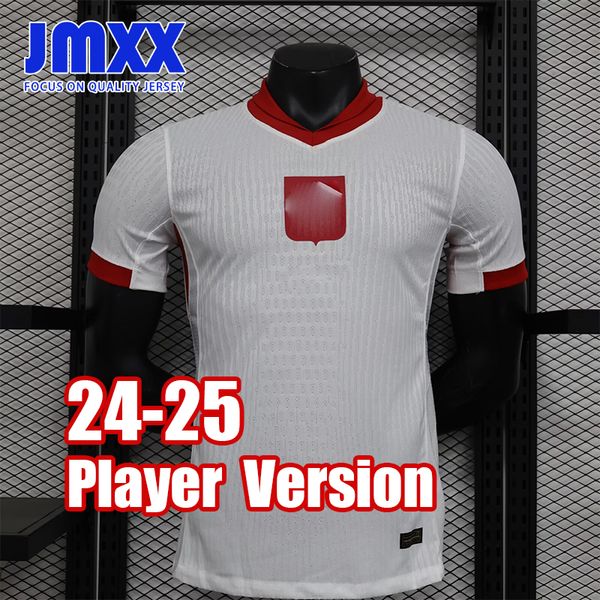 JMXX 24-25 Jerseys de futebol da Polônia Home Away pré-Match Mens uniformes Jersey Man Futebol Camisa 2024 2025 Versão do jogador