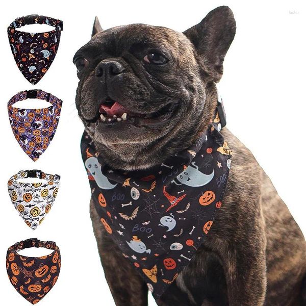 Cachorro de vestuário para cães Triângulo de animais de estimação 2024 Suprimentos de Halloween Saliva Toalha Toalheiro Acessórios de Bibs Cat Bib