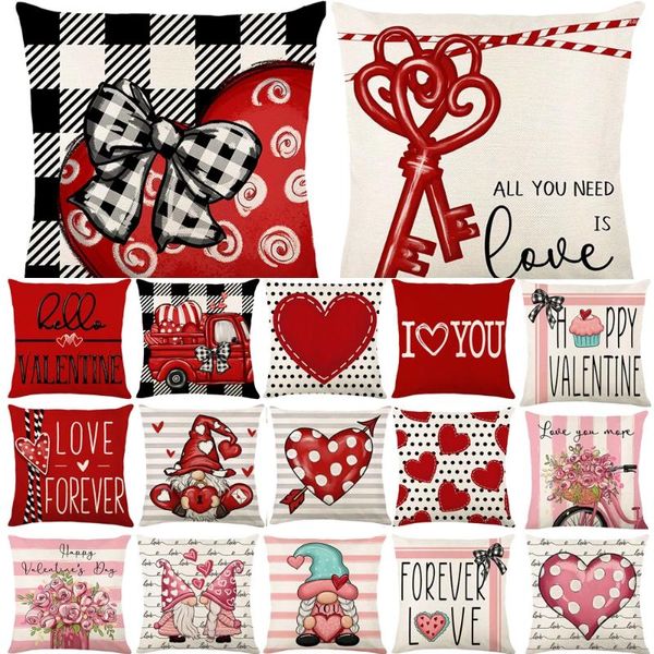 Cuscino 4 pack di San Valentino decorazioni cuscinetto di lino morbido Lince copri copertine di dolla