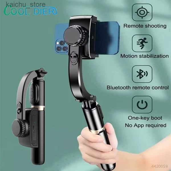 Selfie Monopods Dier Cool 2023 Novo Phone Gimbal Estabilizador sem fio Bluetooth Selfie Stick Tripod Stabilizer Suporte
