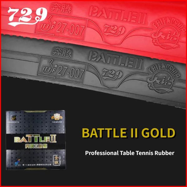 729 Batalha de amizade 2 Tabela de ouro Tennis Borracha Profissional Profissional Pimples In Ping Pong Pong Rubber para intermediário e avançado 240419