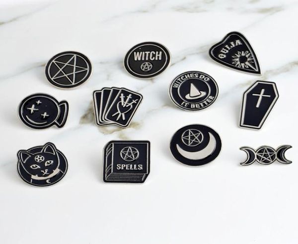 Stretche Fare It Better Witch Ouija Spells Black Moon Pin Accessorio BASSERI