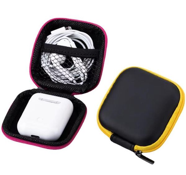 Корпус для наушников PU кожаные наушники Mini Zipper Box Box Защитный USB -кабельный органайзер Fidget Spinner Box