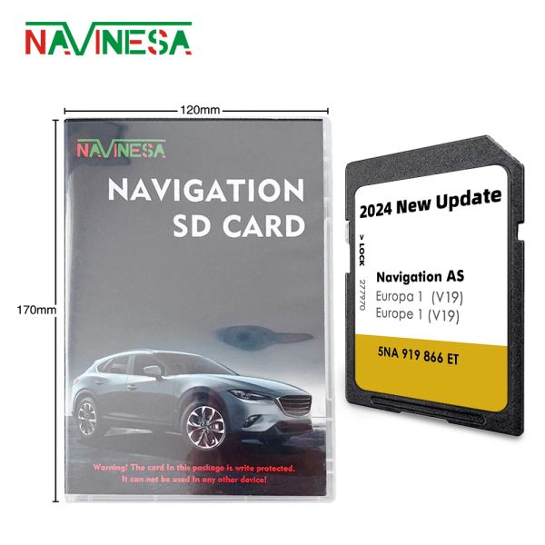 Cartões como v19 para vw passat b8 3g de 2014 Discover mídia navi como mapa gps uk europes 2024 sat Nav sd cartão de 32 GB de memória