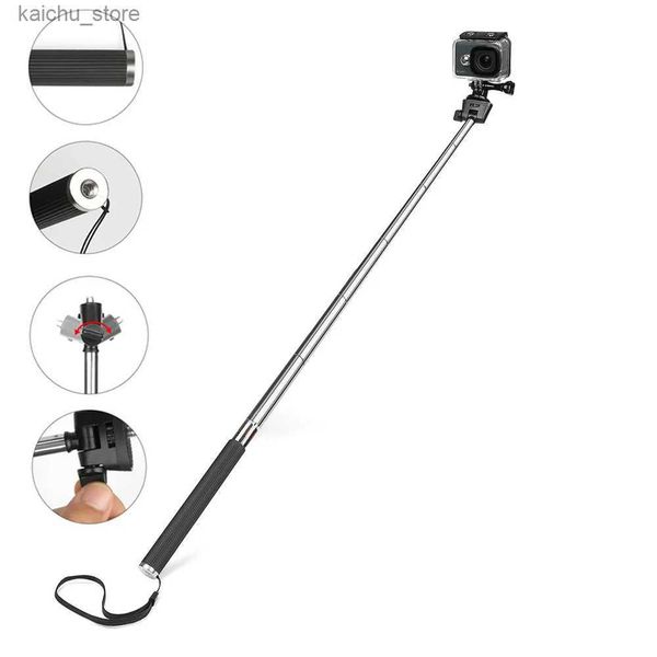 Adaptador de suporte de telescópio portátil monopodos de selfie para a câmera de ação da GoPro Borda Monopod Selfie Pólo Y240418