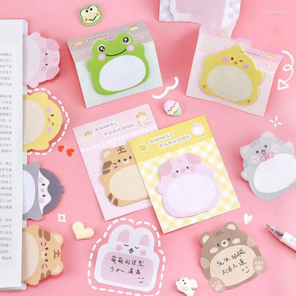 Wrap regalo 5 pezzi 100 fogli adesivi kawaii animali da cartone animato note appiccicose note note pad pad pad office scolastico rifornimenti di cartoleria