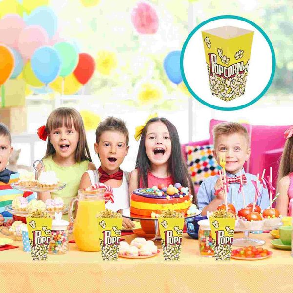 Geschirr setzt 100pcs Popcorn -Kisten für Partyhalter Paper Eimer Baden