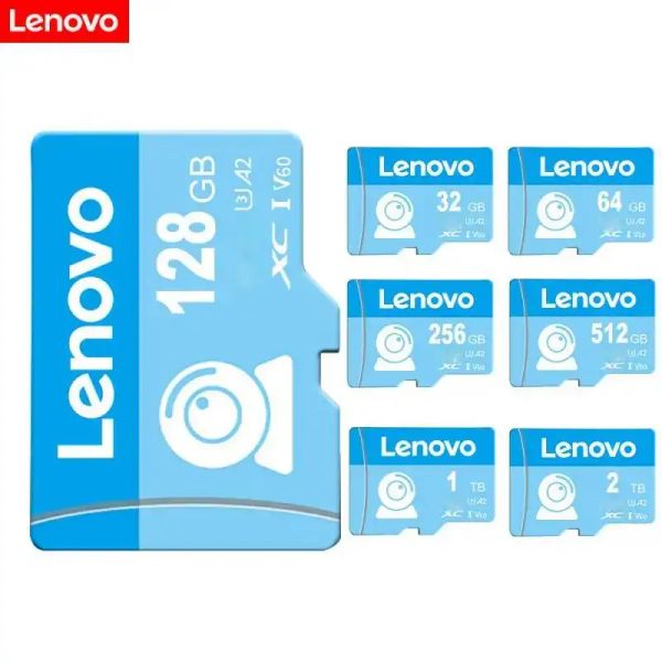 Kartlar Lenovo 2TB Mikro TF/SD Kart 1TB SD Bellek Kartı 128GB Bellek SD Kart Sınıfı 10 Yüksek Hızlı A2 TF Kart 64GB Kamera için 32GB