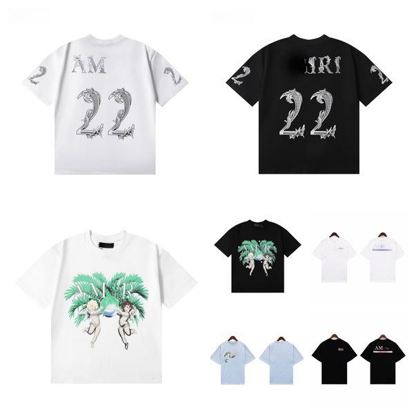 2024 Nuovo aerografo Filigree Filigree Tee Mens Designer Womens Thirts MA WaterColor Bar Oversazeze 22 maniche corte Luxury Hip Hop Streetwear S-XL Tshirts