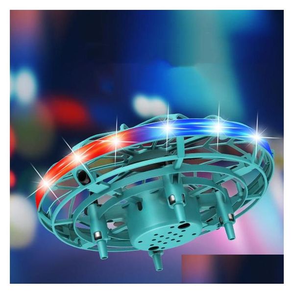 Led Gadget Watch Gesture Control Kids Toy Toy UFO Aircraft Suspension Mini Drone Toys Inductive Flying Spinning Smart Sensor L Dhuyc