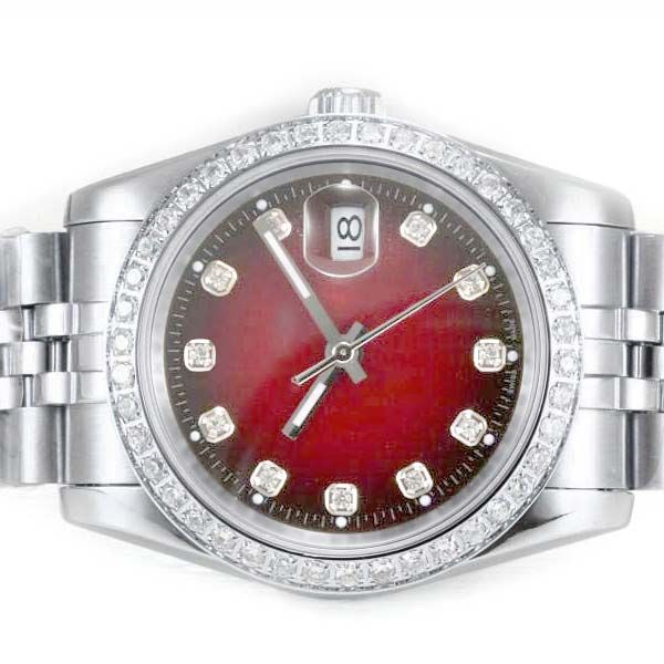 Herren automatische Bewegung Diamond Lünette Red Dial Luxury Uhrenbewegung Hochqualität hochwertig 40 mm automatische mechanische Uhr Luxus Uhr mit Box Man Diamond Uhren