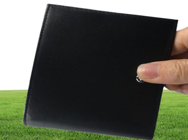 Classic Black Leather Men Credit Card Card Card Cartetas de luxo para Business Man Office Male Wallet Mature Man Bifold Wallet Id Card C2916369