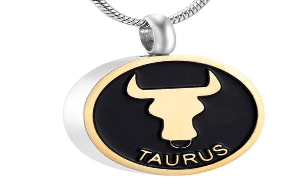 IJD9968 Aço inoxidável A série de aniversário Taurus Constellation Sign Memorial Colar para Ashes Urn Bracelet Sovevenir Colar J7062528