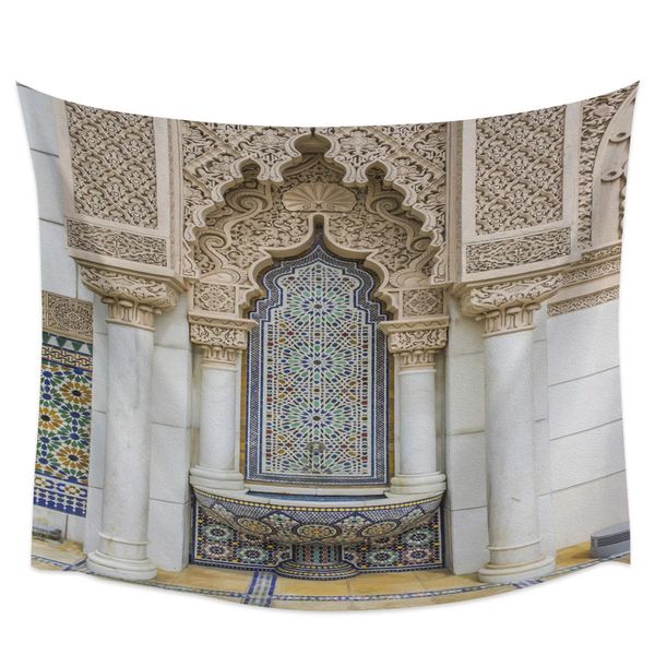 Исламское здание Марокко Печать Большой гобелен Хиппи Стена висит боховой гобелен